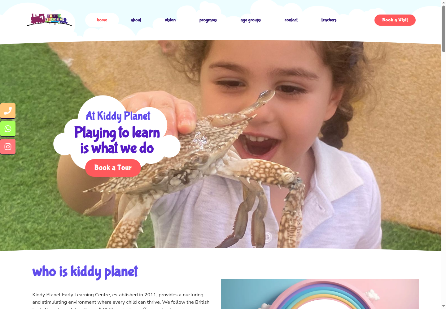 Kiddy Planet website preview