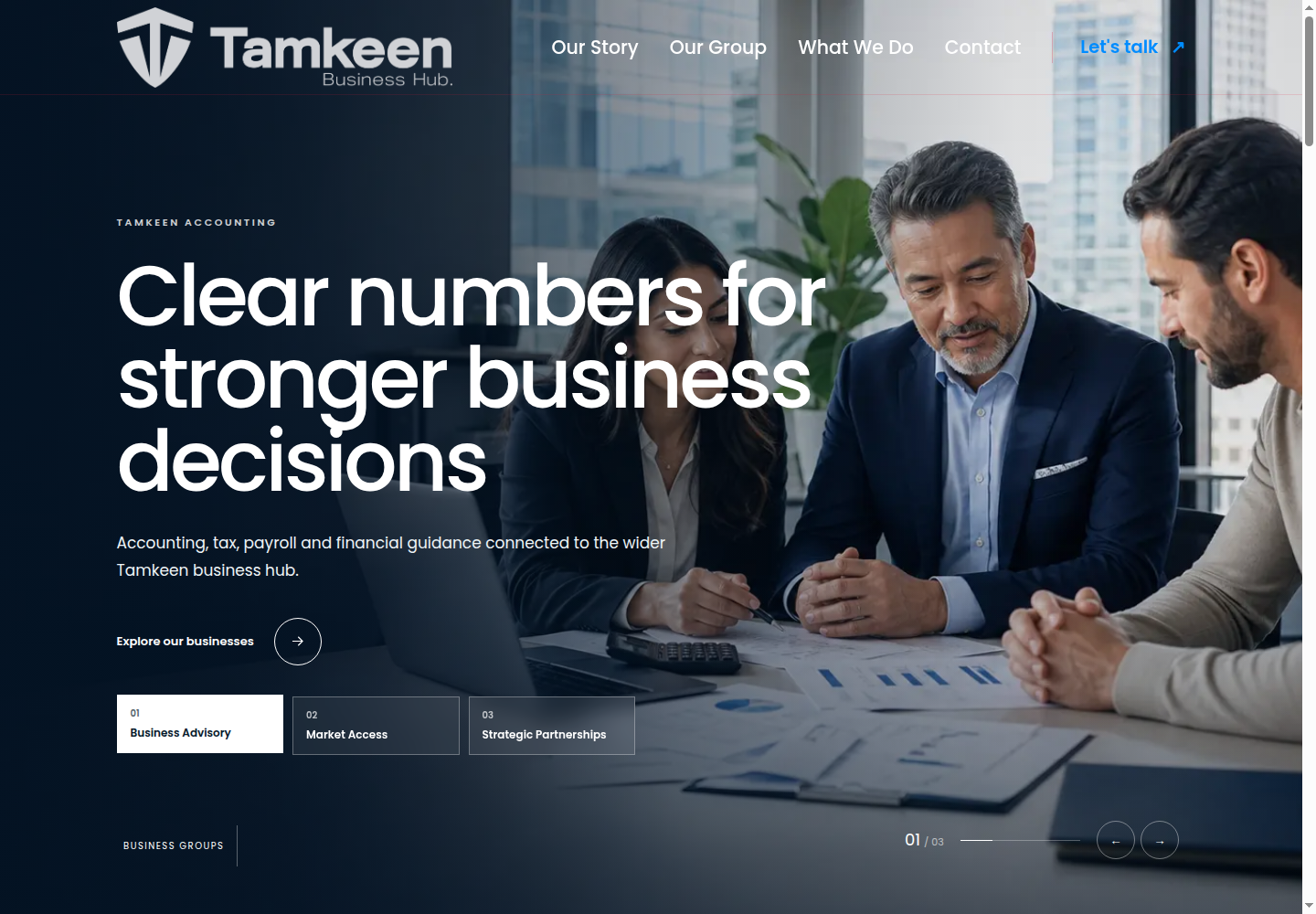 Tamkeen Business Hub website preview